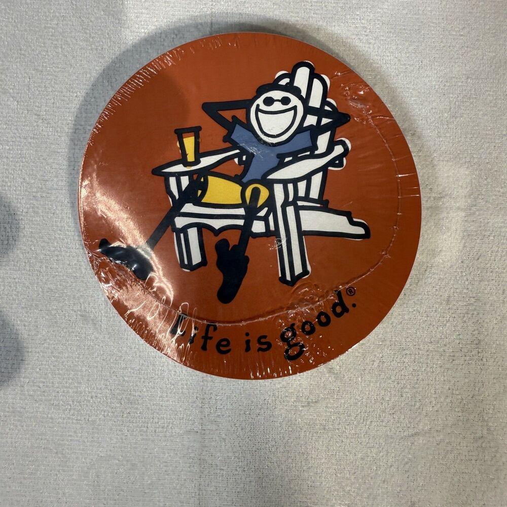 Life is Good Jake Adirondack Chair Sticker 4 Inch Round New
